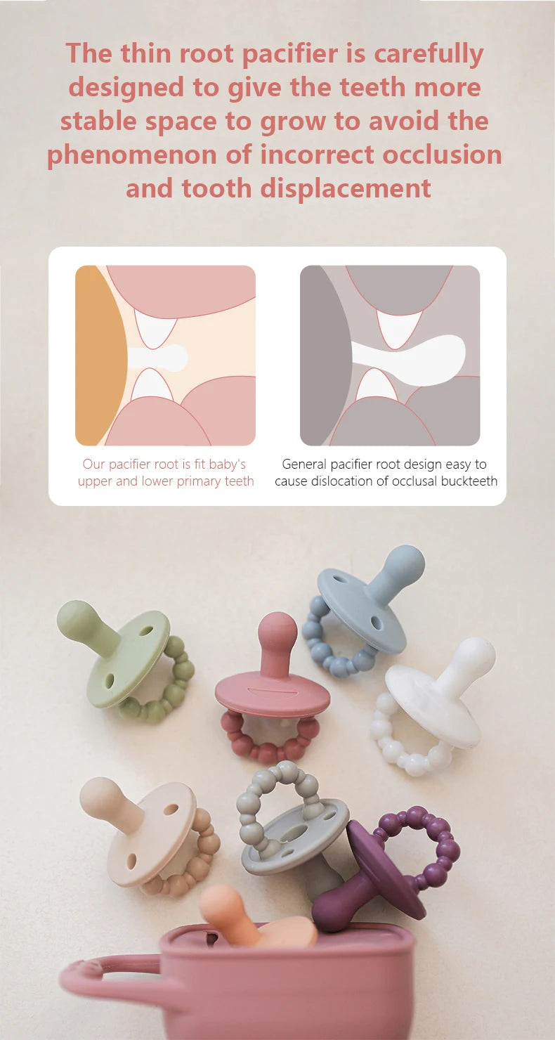 1PCS Baby Silicone Pacifier BPA Free Food Grade Care Product Soft Baby Nipple Soother Pacifier Newborn Nursing Accessories Toys
