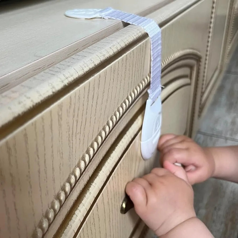 1-100Pcs Lot for Baby Furniture Door Drawer Lock Cabinet Door Multi-Functional Ribbon Lock Buckle Baby Proof Security Protector