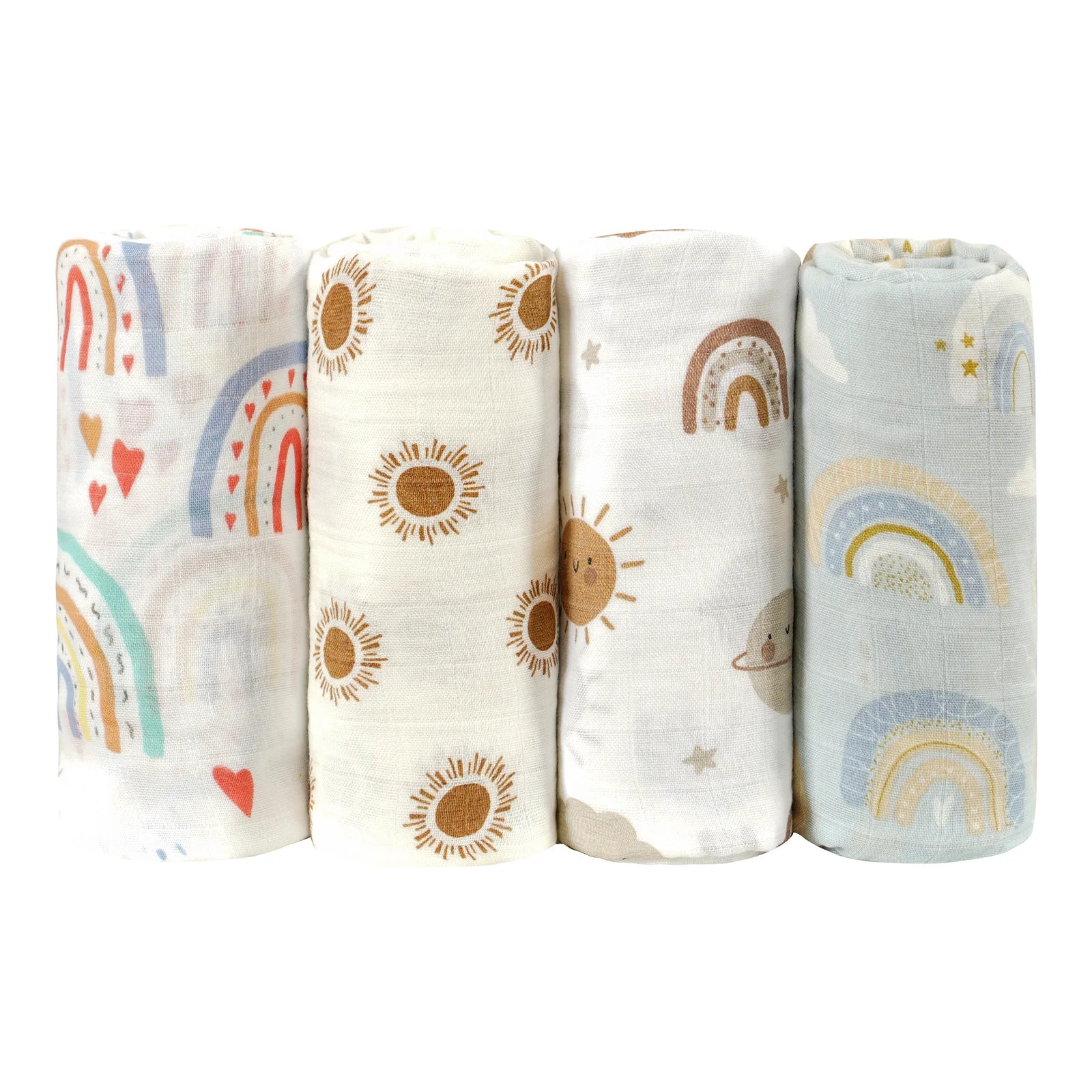 4PCS/Set Baby Muslin Swaddle Blanket Soft Bath Towel For Newborn Bamboo Cotton Infant Sleep Sack Wrap 120*110cm