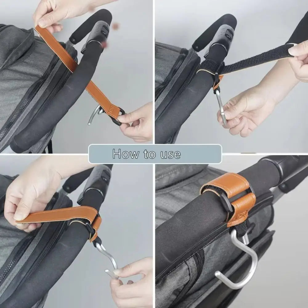Cartoon S Shape Baby Stroller Hooks PU Solid Color Hanging Hook Stroller Accessories Cartoon Stroller Accessories Baby
