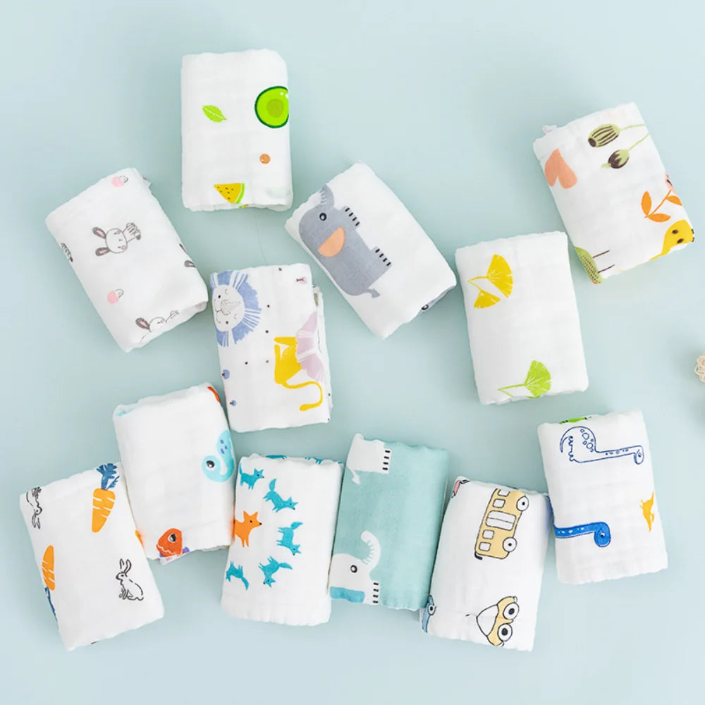 New Hot Premium Cotton Baby Towel 6 Layer High Density Washcloth Soft Face Towel for Newborn Kids Feeding Baby Accessories