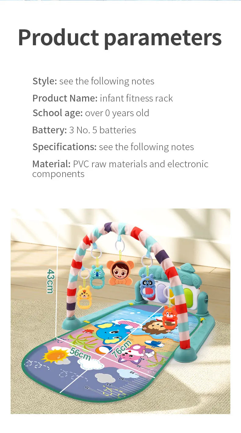 Multifunctional Baby Activity Gym Play Mat Musical Rack Kid Infant Fitness Frame Educational Crawling Carpet Toy Children Gift