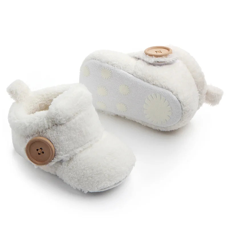 Cute Baby Girl Boy Casual Shoes Warm Plush Mutilcolor Lovely Soft Soled Walking Shoes Fashion Design Infant Shoes First Walkers