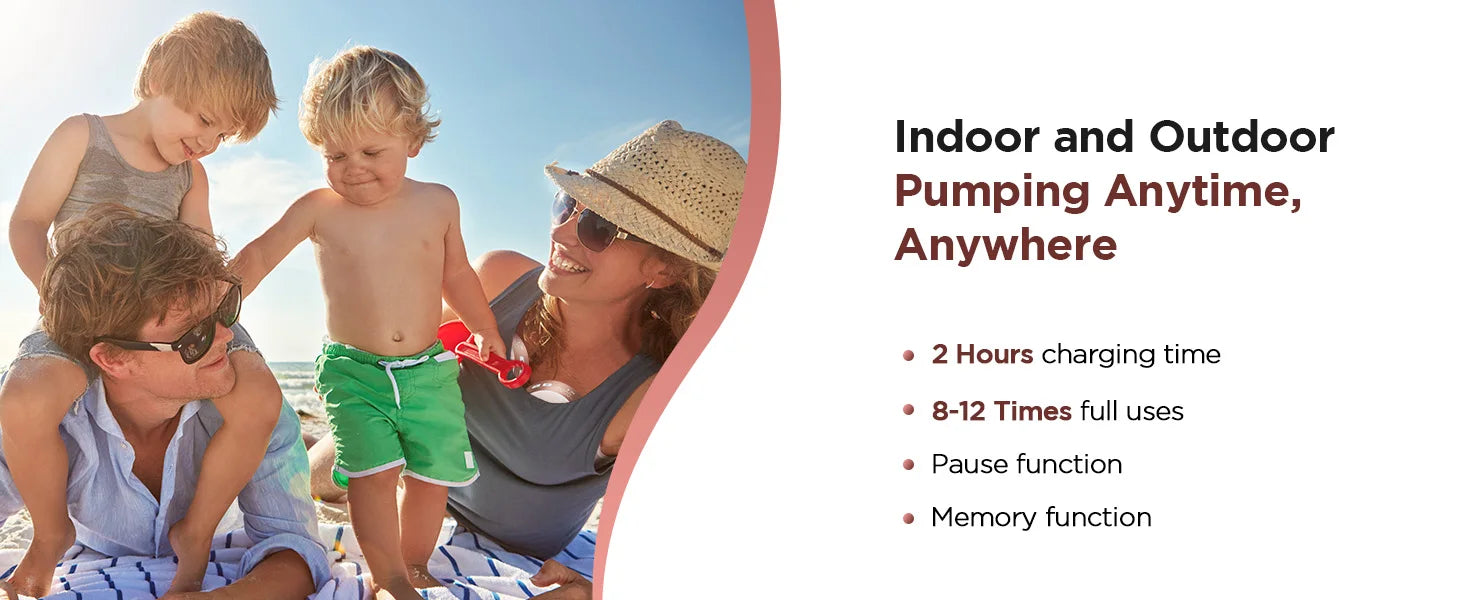 Wearable Electric Breast Pump 3 Modes 12 Levels Silent Leak-Proof Hands Free Breastpump Breastfeeding with 17/19/21/24mm Flange