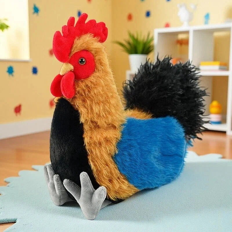 2026 New Simulation Chubby Rooster Hen Black-bone Chicken Fluffy Simulation Animal Poultry Stuffed Soft Lifelike Huggable Pillow