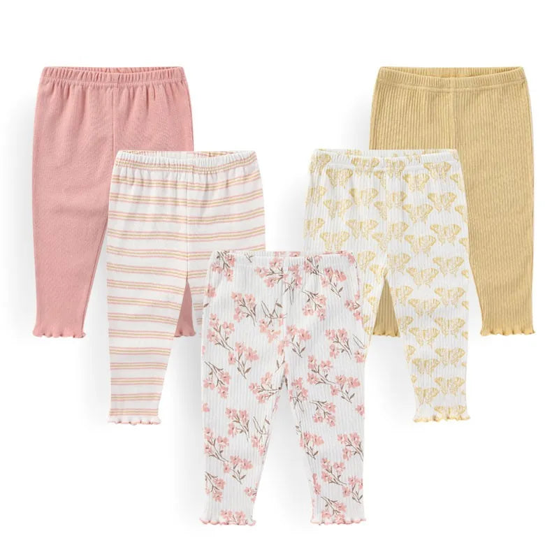 5-Piece Comfy Baby Boy pants Cotton Newborn Girl Trousers 0-12M Infant Clothes