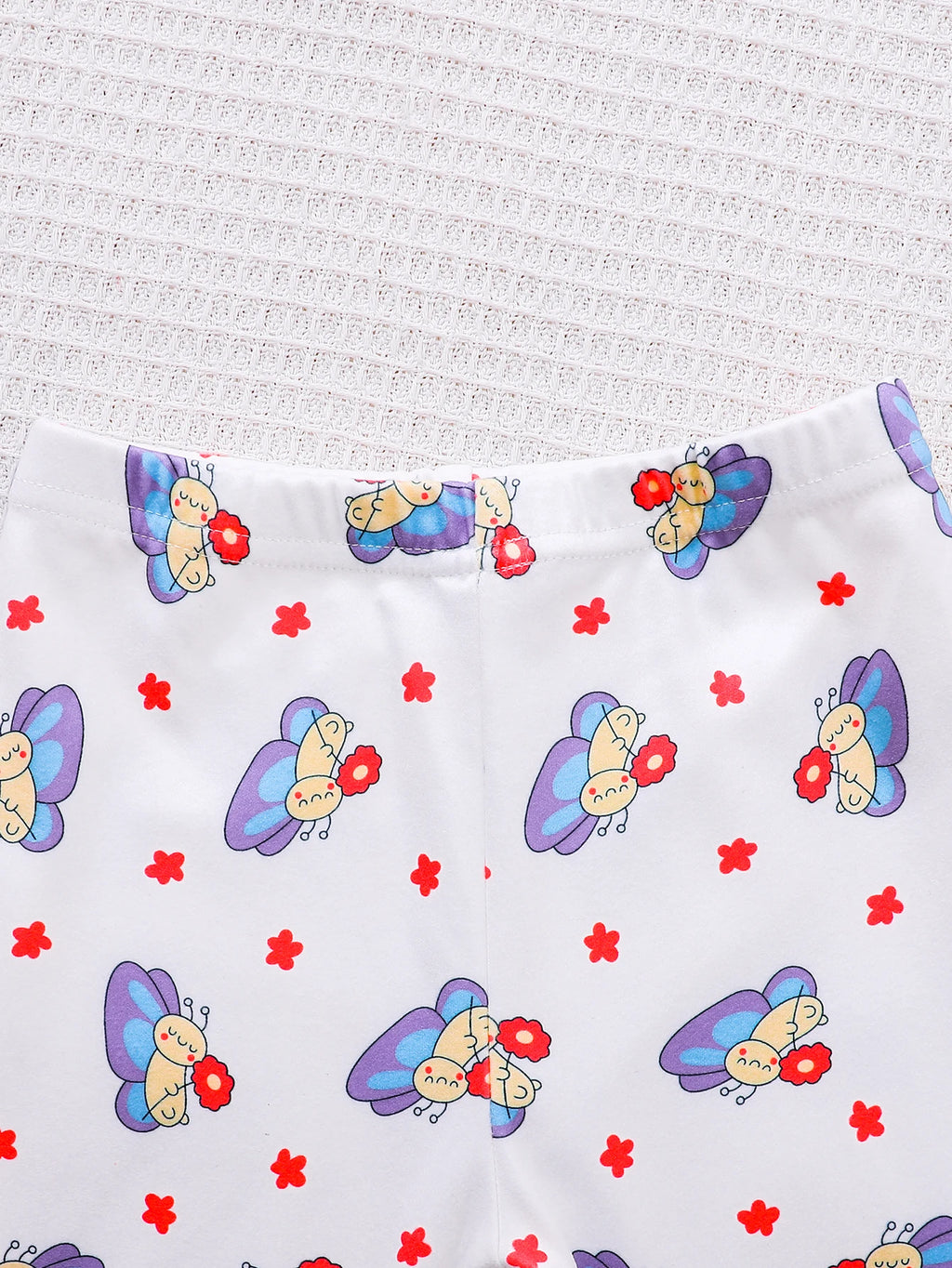 Baby Girl Spring Autumn Casual Butterfly Purple Top Floral Pants Two-Piece Set Infant Clothing Outfit