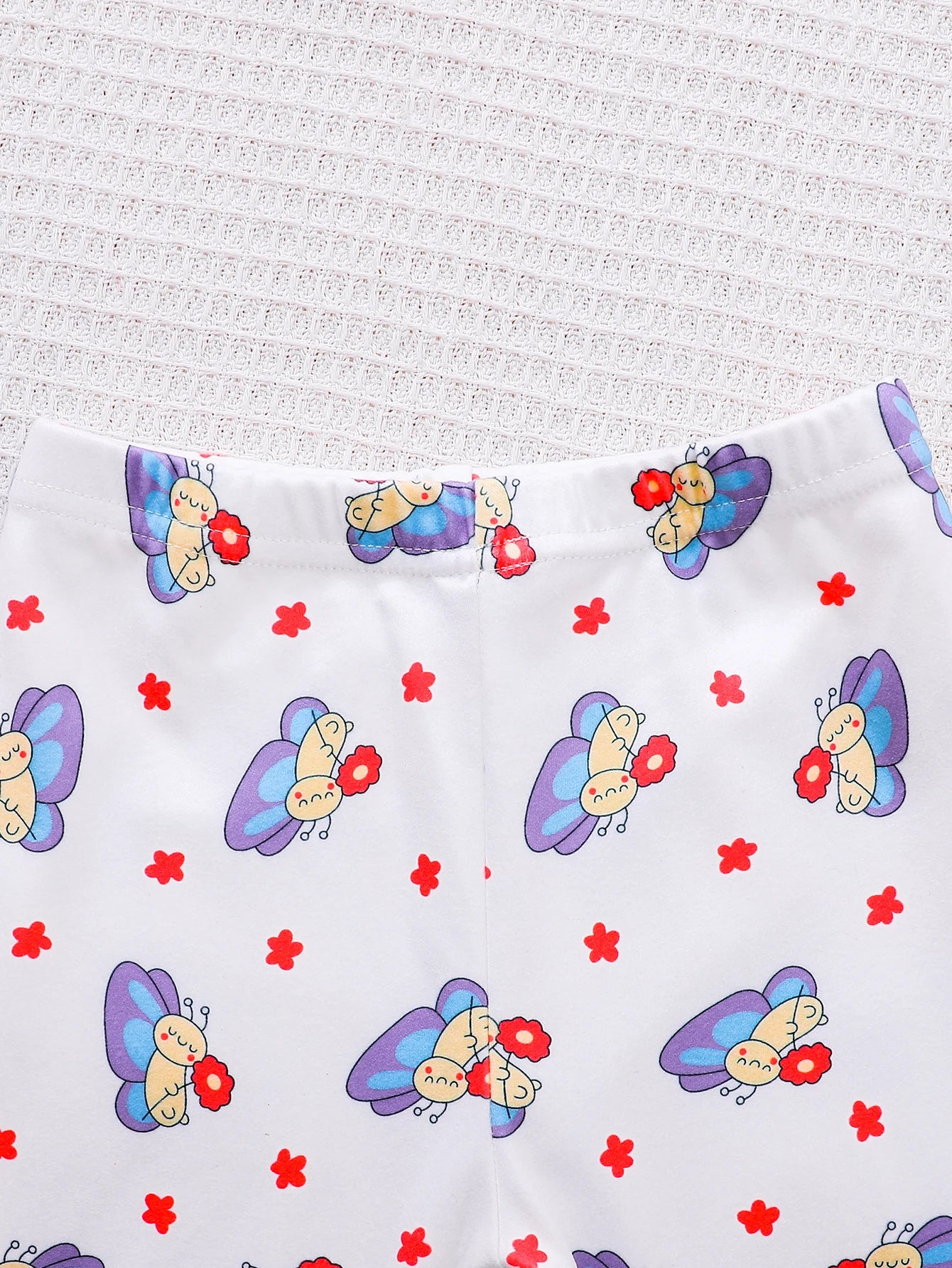 Baby Girl Spring Autumn Casual Butterfly Purple Top Floral Pants Two-Piece Set Infant Clothing Outfit