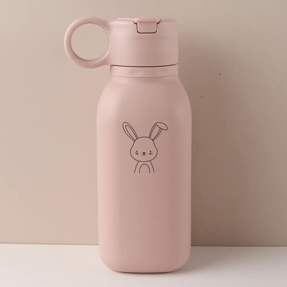 Personalized 450ml Silicone Straw Cup with Name – Custom Cartoon Water Bottle for Kids