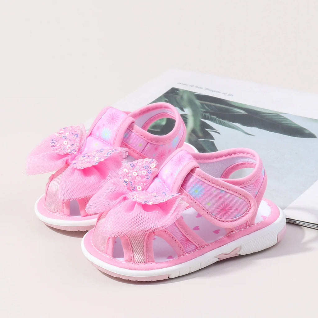 2025 0-2Y Baby Girls Baby Girls First Walking Indoor Outdoor Toddler Shoes With Squeaky Beautiful Design And Soft TPR Sole