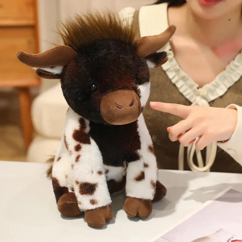 New 1pc 30cm Treasuringu New Highland Cattle Stuffed Toys Highland Cow Plush Toy Soft Animals Fluffy Doll Birthday Gift For Kids