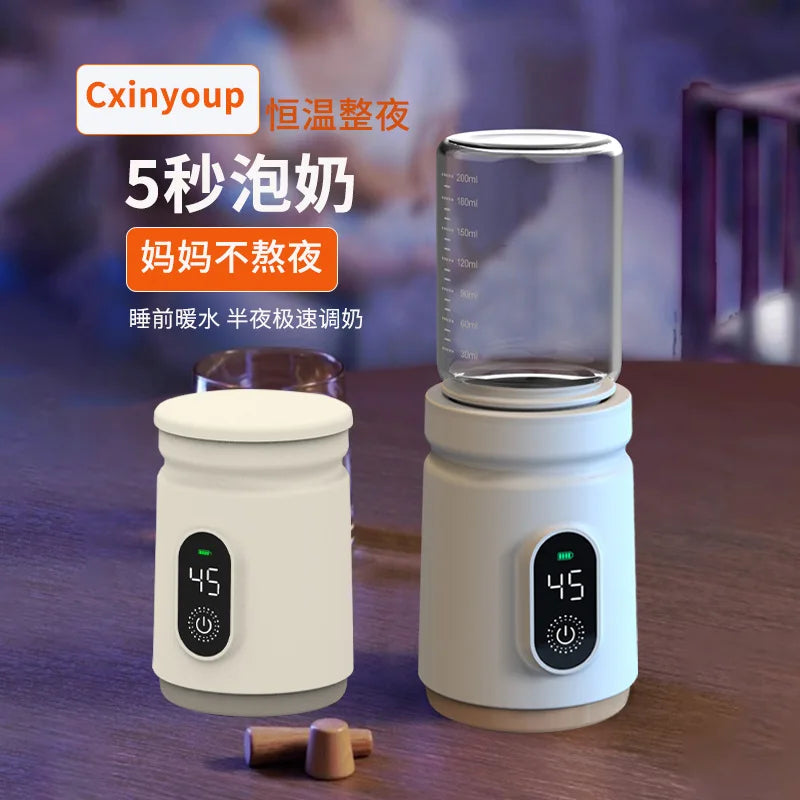 Cxinyoup portable breast warmer with constant temperature/wireless baby formula dispenser for outdoor use/warm milk mixer