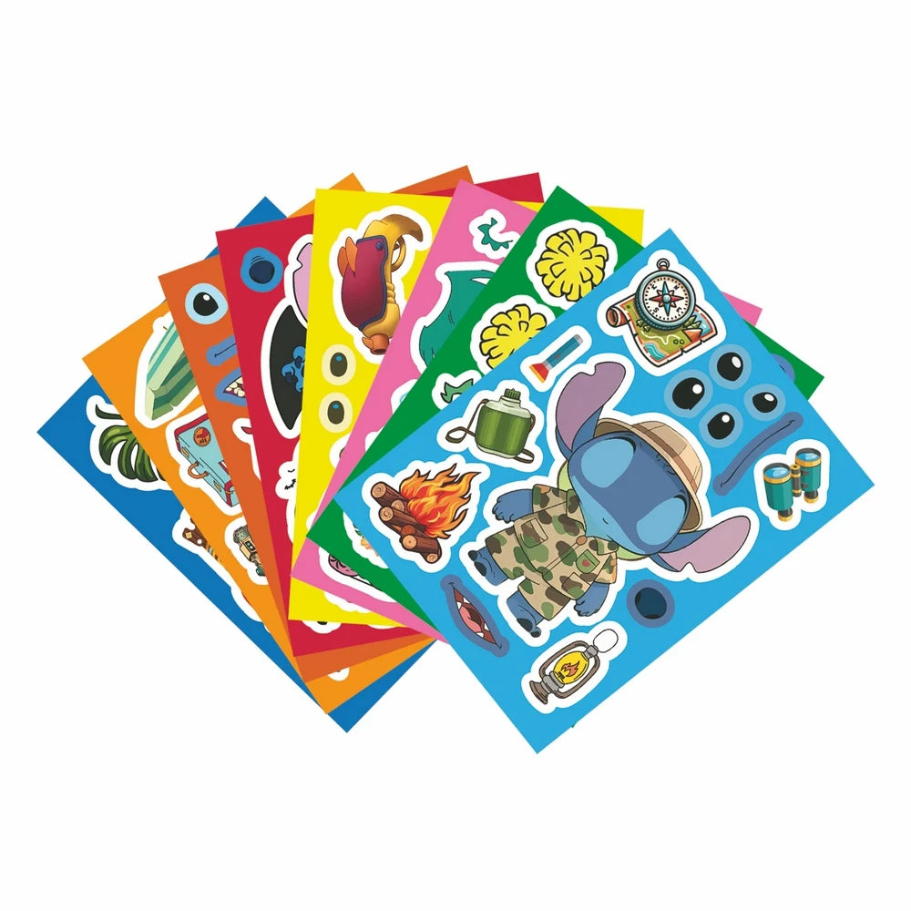 8/16/32Sheets Cute Make a face Stitch Stickers Make Your Own Sticker Game Party Jigsaw Puzzle Decoration Kids Reward Toy Gift