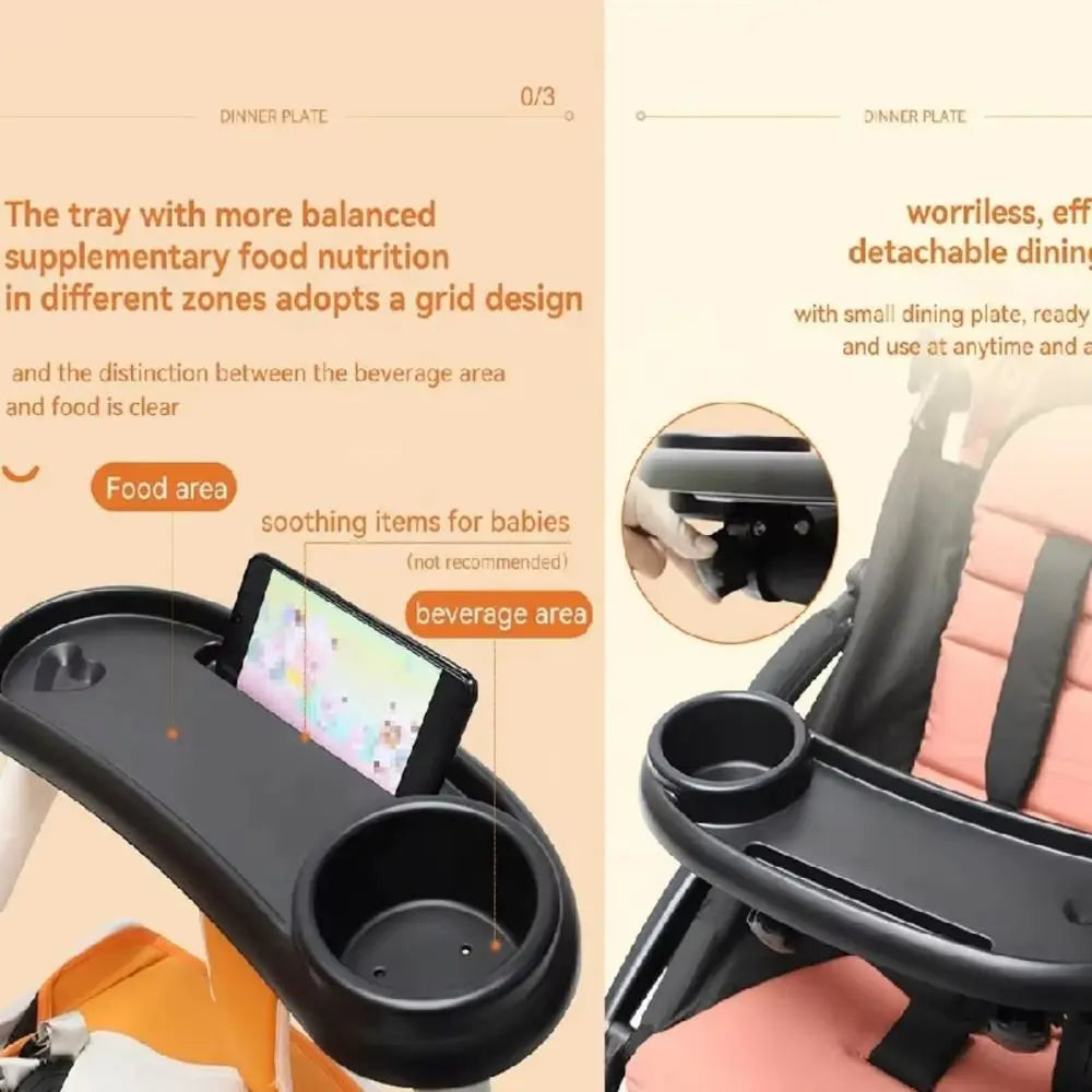 Antislip Stroller Cup Holder Detachable Handy Universal Stroller Tray Multi-purpose Convenient Baby Stroller Cup Holder Toddlers