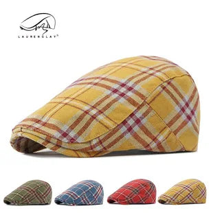 New Duckbill Hat for Men Spring Summer British Retro Fashion Plaid Casual Painter Hat Women's Beret