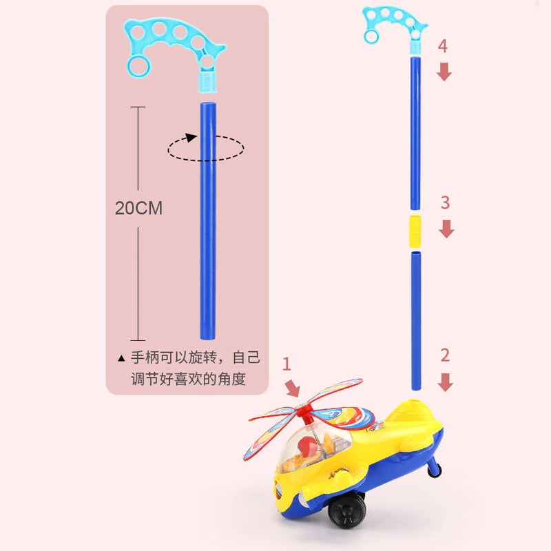Baby Walker Toy Hand Push Toddler Toy Plane Car Toys Push Along Walking Toy for Kids Children Boys Girls Outdoor
