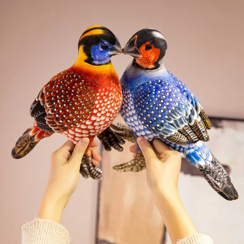 New Pretty Printing Simulation Guinea Fowl Plush Toys Cotton Stuffed Colorful Bird Doll Funny Desktop Pet Room Decor Nice Gift