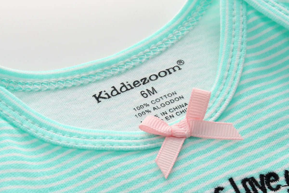 6-Piece Cartoon Cute Baby Unisex Bodysuits Summer Short Sleeve Newborn Boy Girl Onesies 0-12 Months Infant Clothes