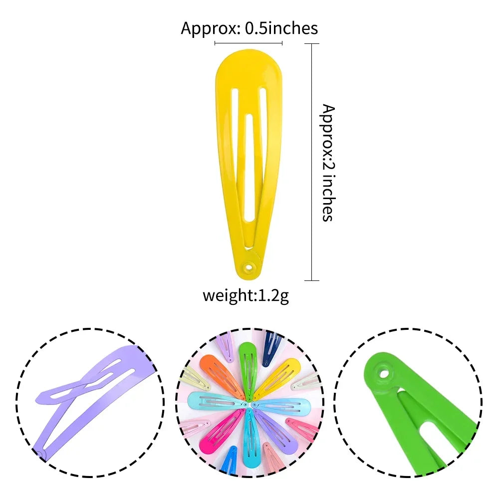 80pcs/set Colorful Glossy BB Hair Clips for Girls Y2K Baking Lacquer Water Drops Hairgrip Barrettes Princess Hair Accessories