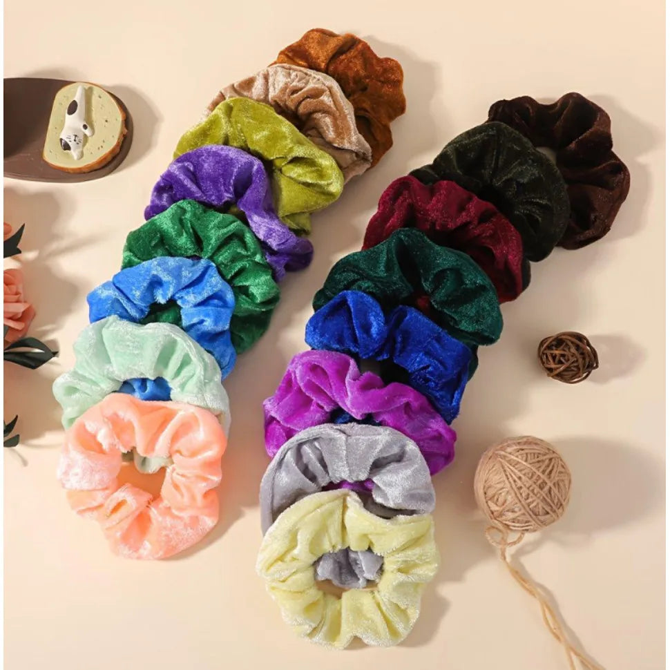 16pcs/set Velvet Round Frame Flexible Hair Ring for Girl Hair Holder Horsetail Head Rope Rubber Strapping Hair Accessories Gifts