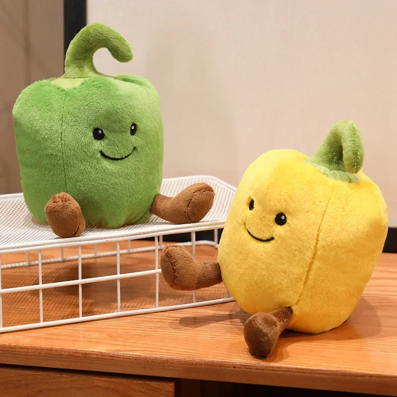 New Creative Cartoon Colored Pepper Plush Toys Stuffed Cozy Smile Vegetables Doll Cute Office Desktop Companion Delicate Gift