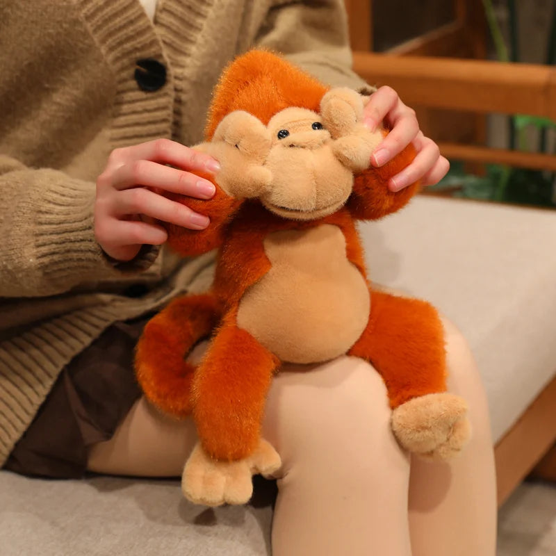 Hot Cartoon Gorilla Plush Toy Chimpanzees Monkey Soft Stuffed Doll Backpack Car Bag Room Decor Kid Gift