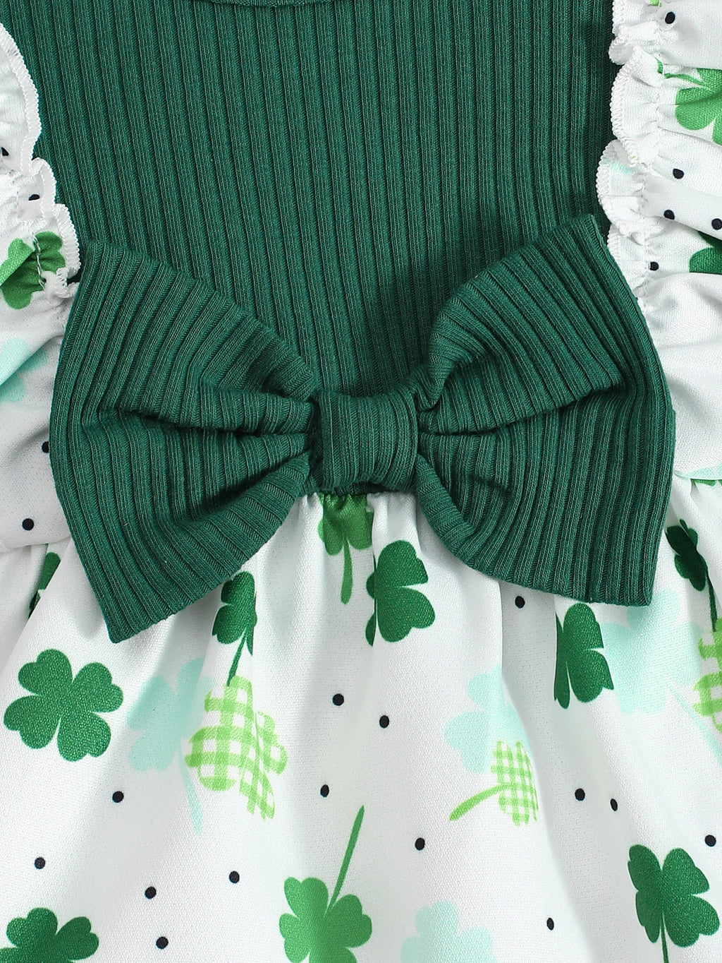 Baby Girl Summer Dress Lucky four-leaf clover Printed Short sleeve Dress 0-24 Months Cute Baby Girl Casual Dress