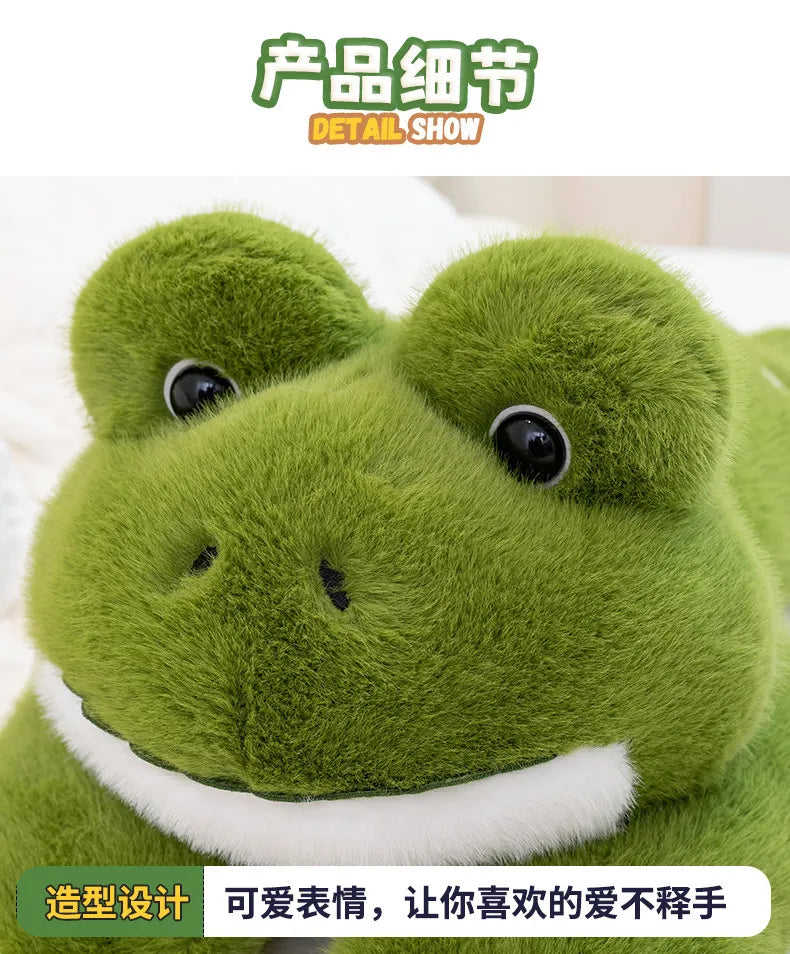 Hot Simulation Giant Frog Plush Toy Stuffed Animals Plushies Green Lying Frogs Throw Pillow Cushion Home Deco For Kids Gift