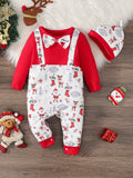 Baby Clothing Santa Claus Bow Bodysuit+Hat 2pc/Set 0-24 Month old Male Baby Christmas clothing Baby gentleman's clothing