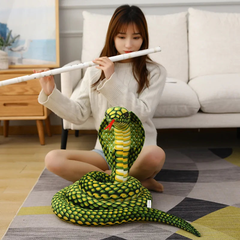 1pc 80/170/240cm Simulated Colorful Cobra Plush Toy Stuffed Animals Snakes Plushies Doll Funny Spoof Joke Soft Toys Home Decor