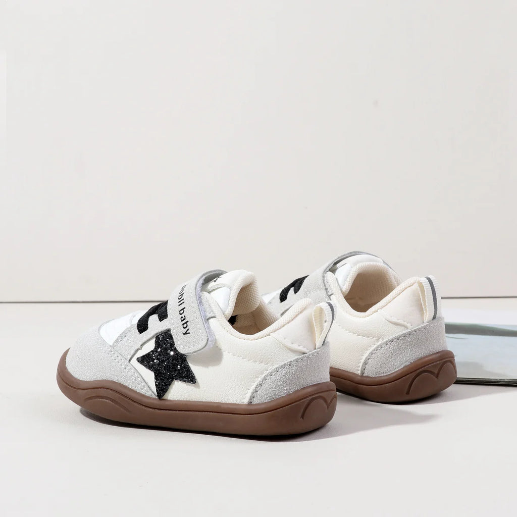 2025 Fashion Deisgn Baby Unisex First Walking Indoor Outdoor Sneakers With Glitter Star Decor Non-slip For 0-2Y Boys And Girls