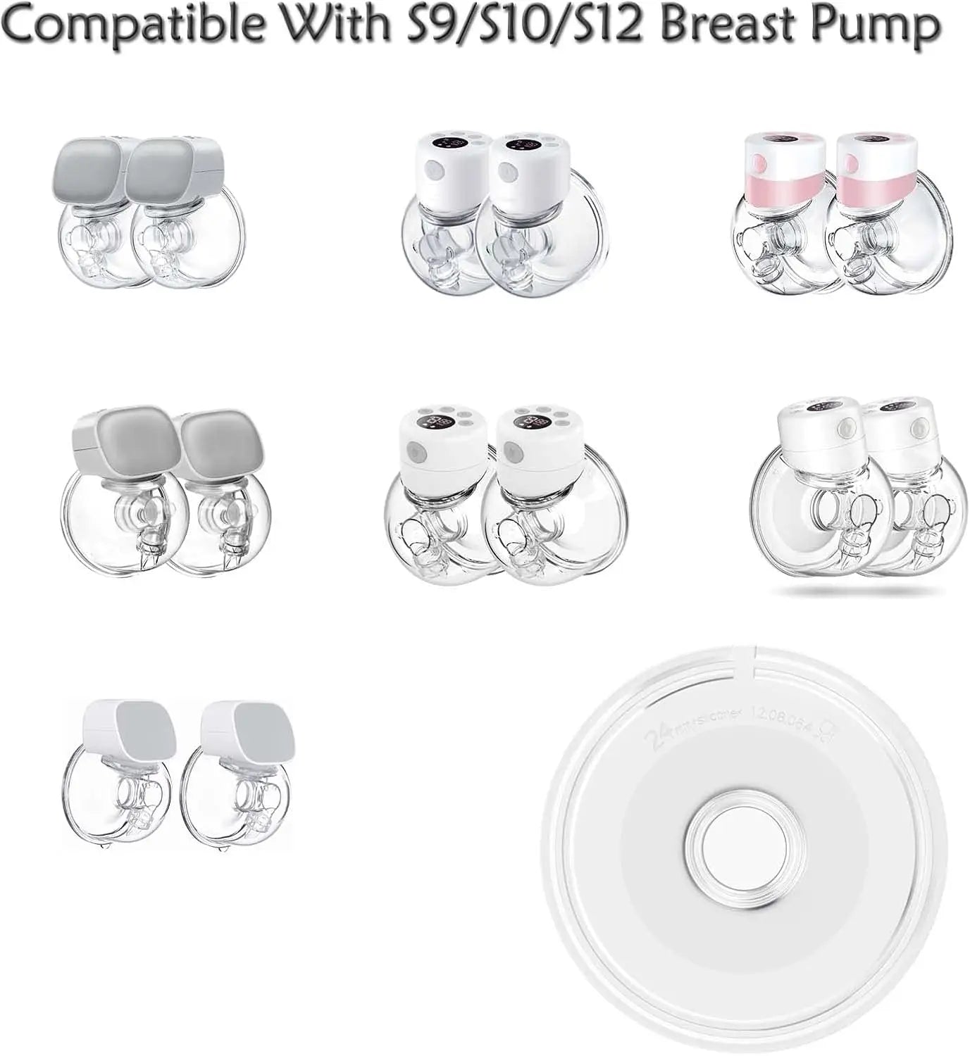 BornBL Breast Flange (2-Pack), Replacement Accessories for Wearable Breast Pump S9/S10/S12 Pro, Food-grade Silicone Shield Funel
