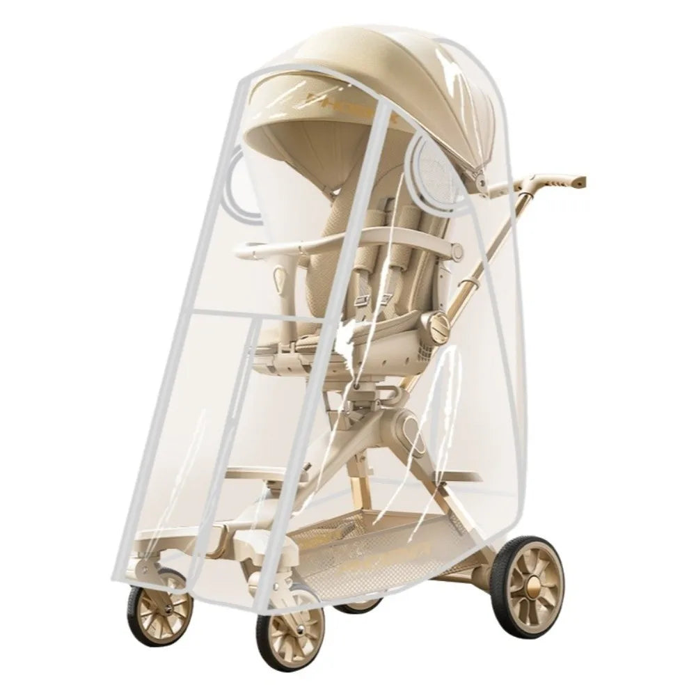 Transparent Baby Strollers Rainproof Cover Windproof Waterproof Baby Pram Rain Cover Travel Nobstructed View Pushchair Raincoat