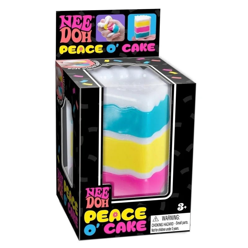 Needoh Peace O' Cake Slice Stress Squeeze Toy TPR Soft Squishy Fidget Gadget Mood Soothing Sensory Toy For Office Decompression