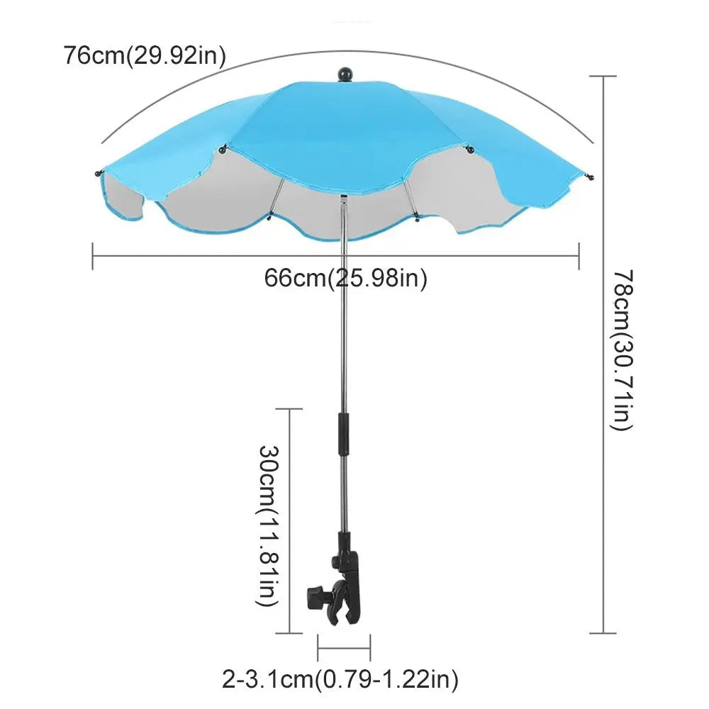 360° Baby Stroller Folding Umbrella UV Sun Rain Protection Sunshade Baby Pram Parasol Adjustable Outdoor Pushchair Canopy