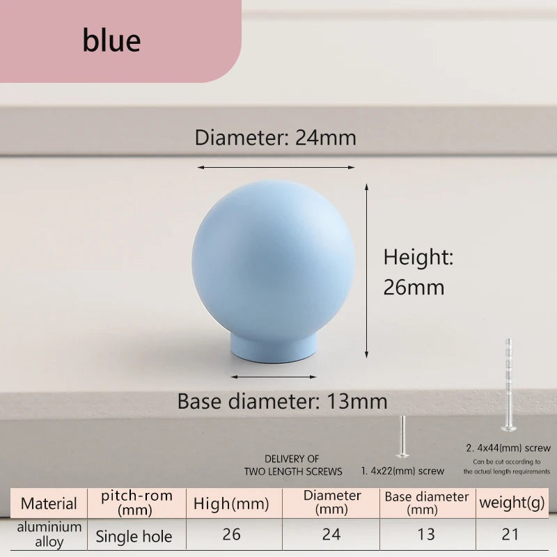 Wardrobe Door Handle Half Round Kitchen Cabinet Knobs Dresser Drawer Handle Colorful Pink Blue Green White Knobs For Furniture