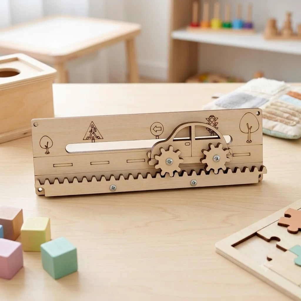 DIY Montessori Busy Board Accessories Set Wooden Sensory Activity Toys Gear Switch LED Light Drum Beads Educational Learning Toy