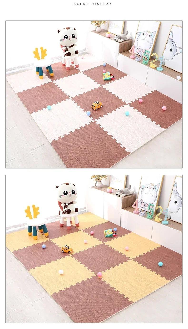 8/16Pcs Baby Puzzle Floor Mats Waterproof Non-Slip Foam Tiles Soft Play Mat for Infant Toddler Room Nursery Crawling Area Decor