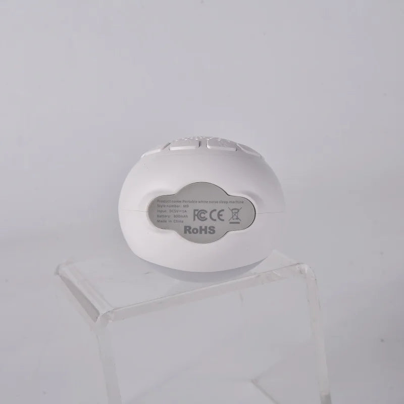 White Noise Machine M9 Portable Sleep Aid with Night Light and 24 Types of Music Cute Appearance Intelligent Sleep Monitor