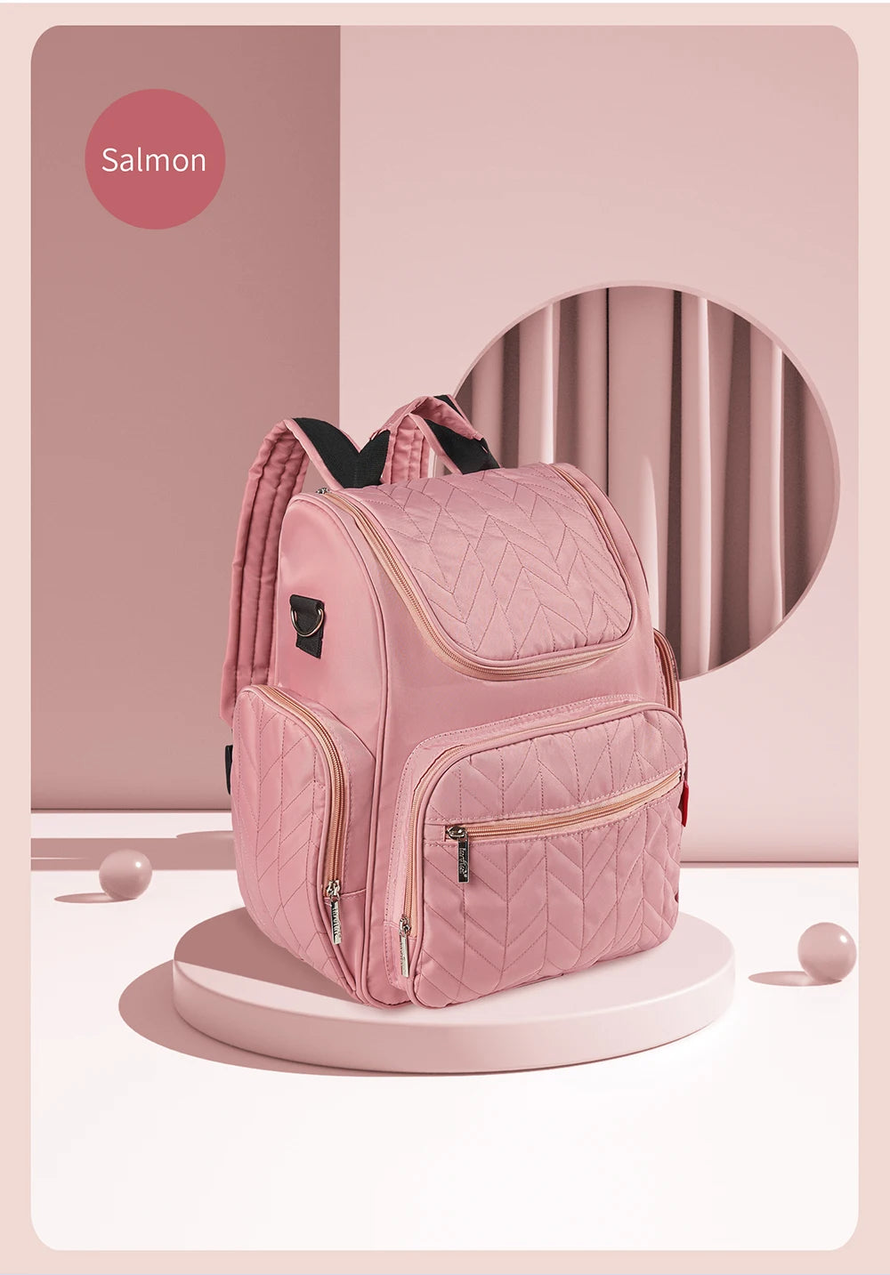 Large Capacity Nappy Backpack for Moms Multi Functional Waterproof Diaper Bag with Stroller Hooks for Baby Care Outdoor Travel