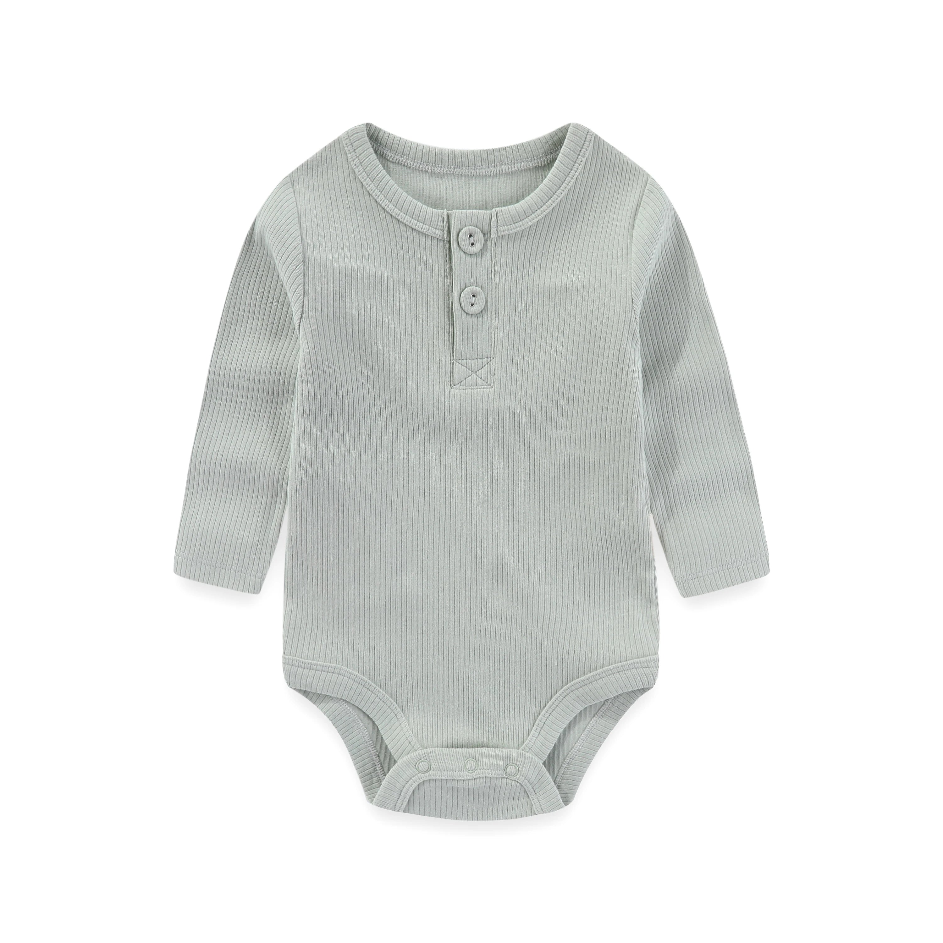 1-Piece Solid Color Unisex Baby Bodysuit Cotton Soft 0-24M Baby Onesies Long Sleeves Infant Clothes