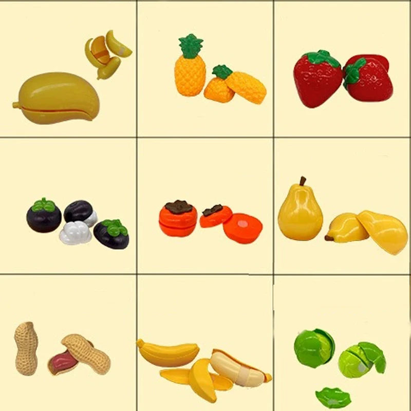 Montessori Simulation Chechele Ingredients Vegetables Fruits Fish Shrimp Educational Toy Play House Decompress Educational Toy