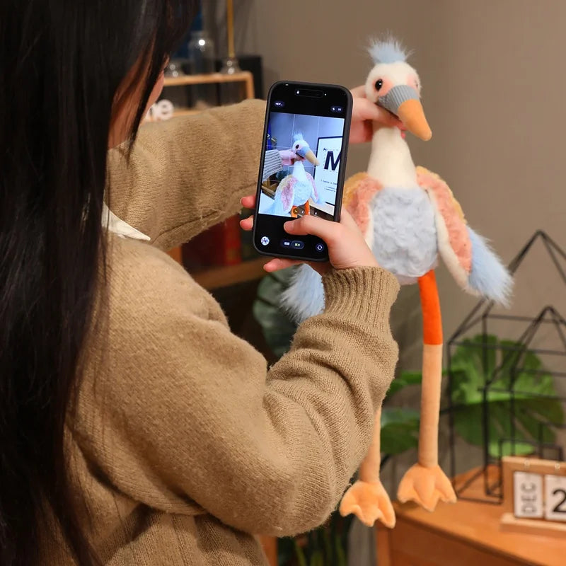Wholesale Fantastic Crowned Crane Doll Stuffed Plush Balearica Big Bird Cartoon Long Legs Animal Toy Colorful Plushie Gift