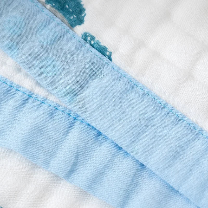Baby Blanket Cotton 6 Layers Thicken Soft Gauze Newborn Cartoon Swaddle Blankets Summer High-density Breathable infant Blanket