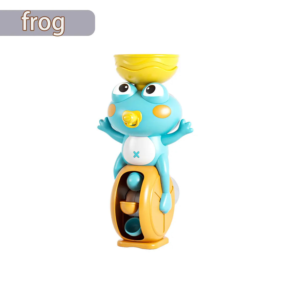 New Frog/ Bird Waterwheel Bath Toy for Children Kid Water Play Game in Shower Montessori Gift Spinner with Suction Cup Bathroom