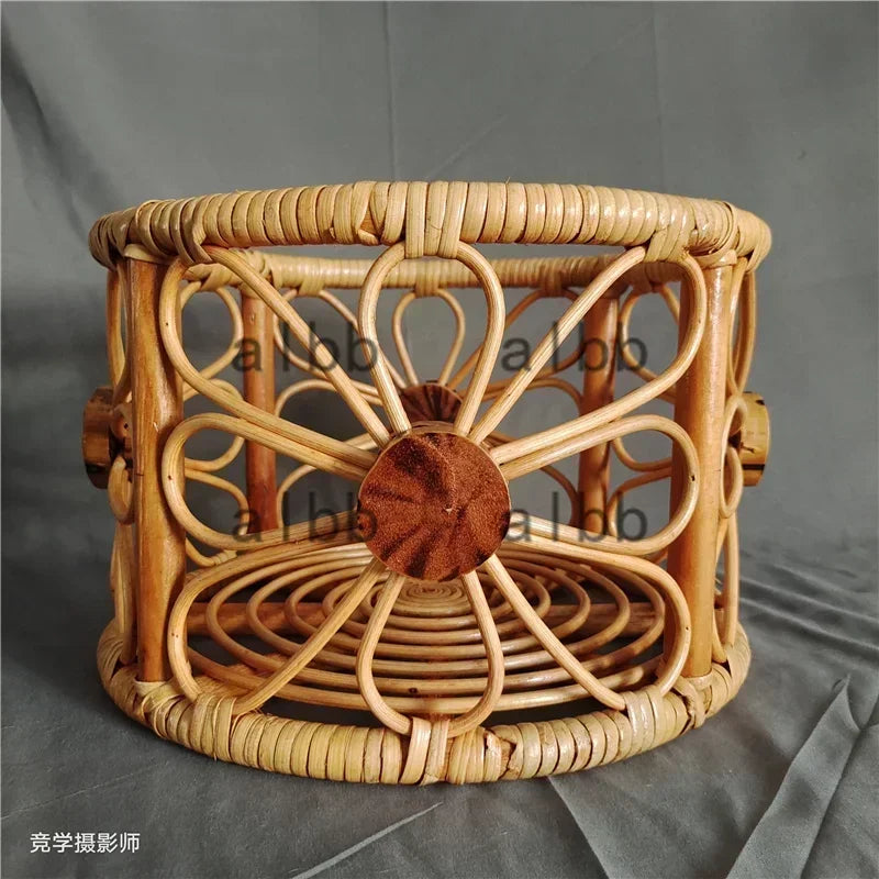 1pc Rattan Baby Bed Chair Round Sleeping Basket Newborn Photo Prop Studio Shooting Essential Infant Photography Accessory Supply