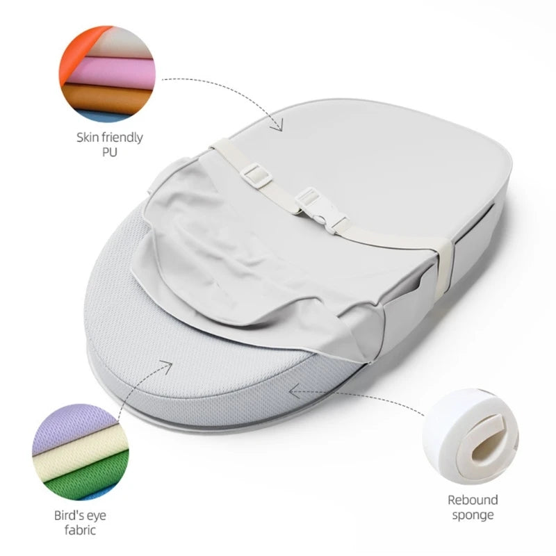 Not Slip Infant Changing Pad with Safety Features Waterproof PU Thick Foams Cushioning Small Diaper Changing Mat Gift A2UB
