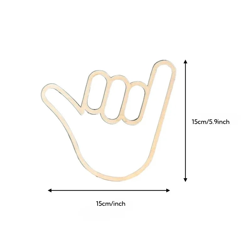 Scandinavian-Inspired Wooden Gesture Wall Art - Handmade Decor.