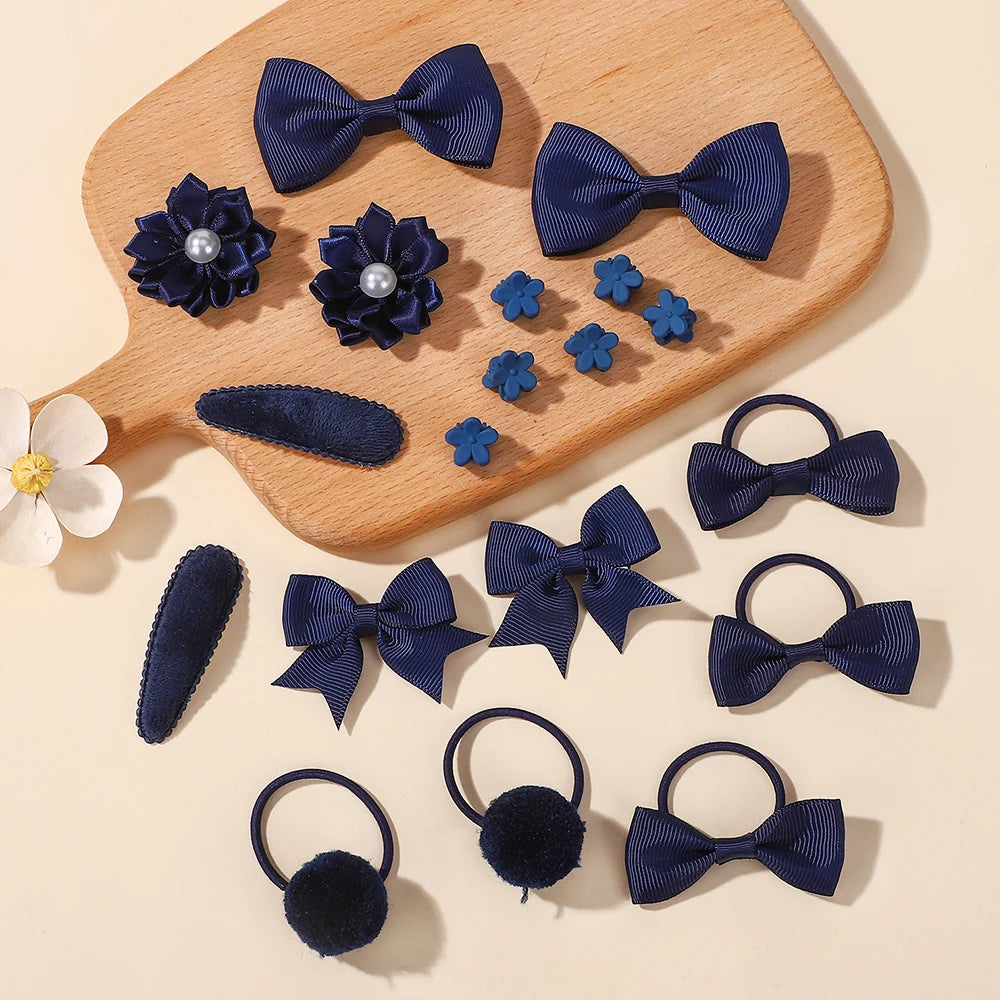 25pcs/set Hair Bows Headbands Hair Clip Hair Ties for Kids Girls Princess Cute Bowknot Hairbands Headwear Hair Accessories Set
