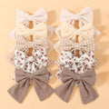 10Pcs Fresh Flower Print Cotton Baby Bows Hair Clips for Girls Bowknot Hairpins Barrettes Headwear Hair Accessories